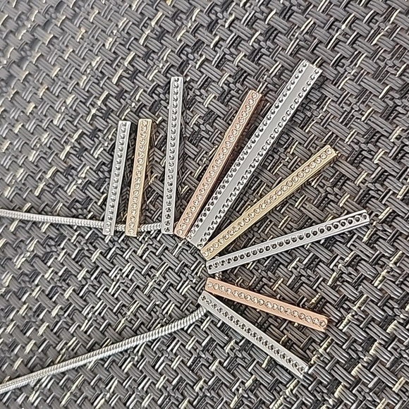 The Limited Reversible Fringe Necklace In Silver, Gold, Rose Gold and Rhinestone - Picture 5 of 5